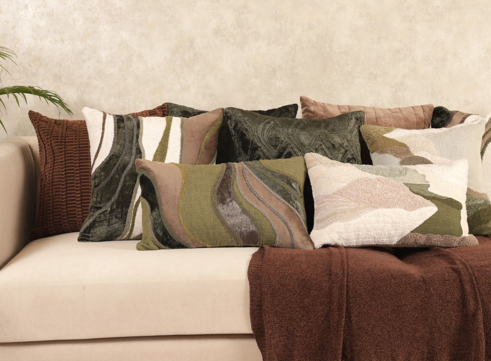 Nature-Inspired Comfort: Elevate Your Sofa with Earthy Cushions