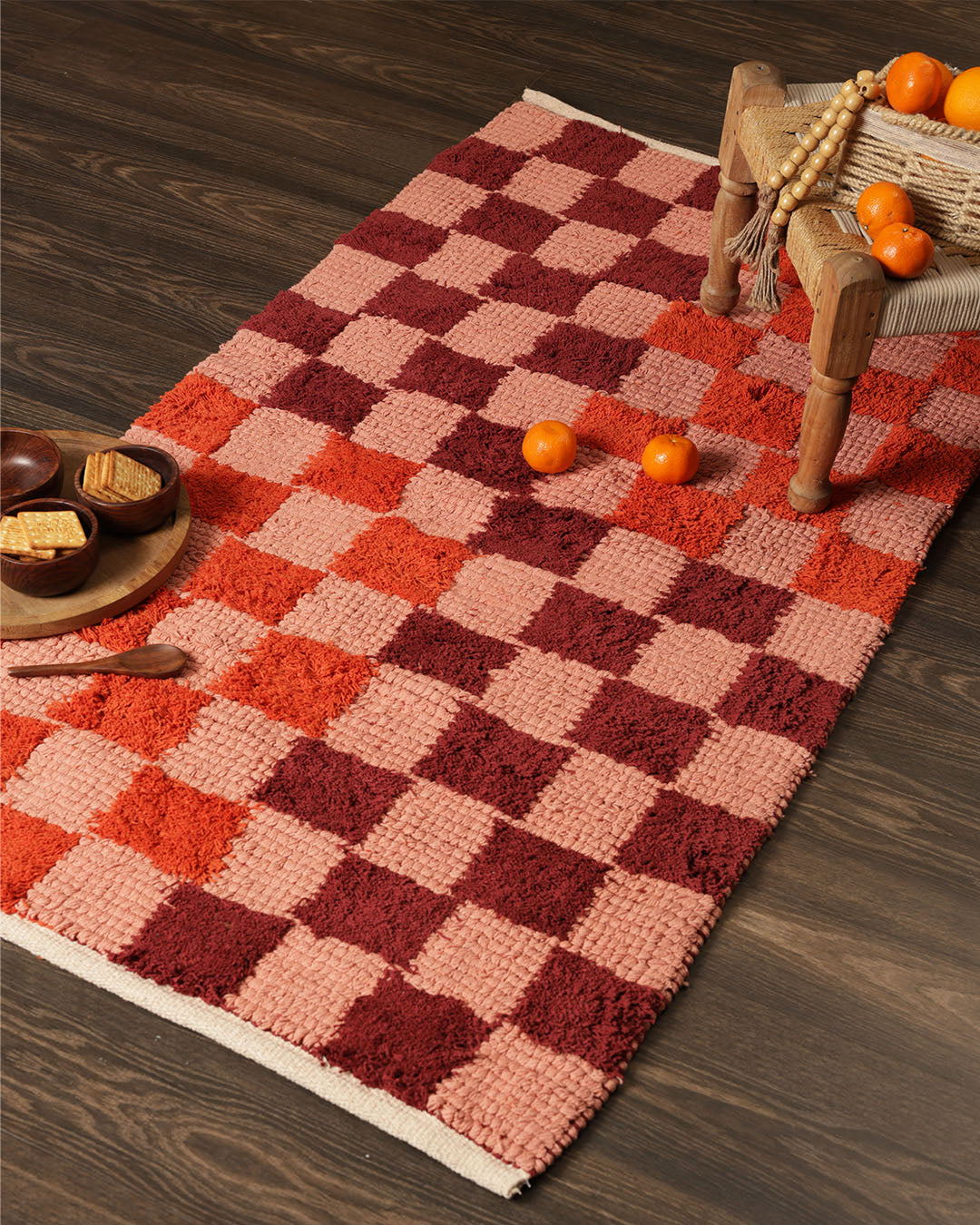 Autumn Grid Handwoven Rug